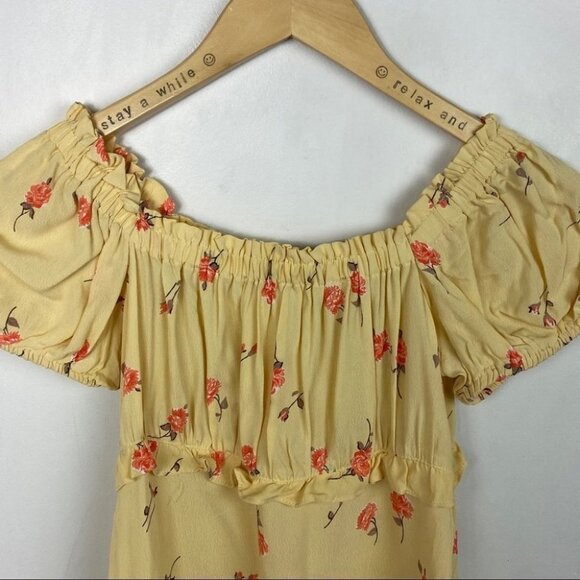 Revolve Flynn Skye Lou Foral Mini Dress Yellow Size Small Britney Spears Boho S - Picture 6 of 12
